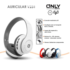 Auriculares Vincha BT - V231 5.1+EDR