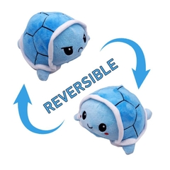 Tartaruga reversível Pelúcia Feliz / Brava na internet