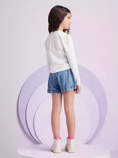 Shorts jeans com strass - Tindolelê