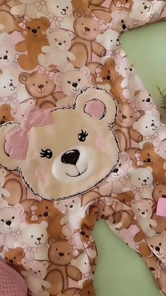 Macacão de bebê em suedine ursinhas - Tindolelê