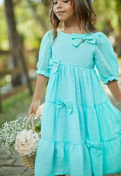 Vestido em algodão verde agua na internet