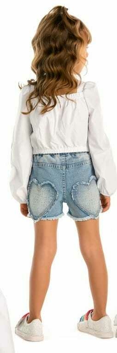 Conjunto shorts jeans com bolso - comprar online