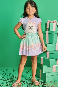 Conjunto com saia e blusa cachorrinho - comprar online
