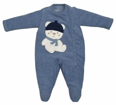 Macacão de bebê em plush buckle urso na internet