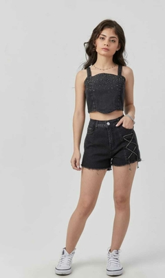 Short em jeans black preto - comprar online