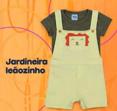 Jardineira Leãozinho com camiseta em m/malha
