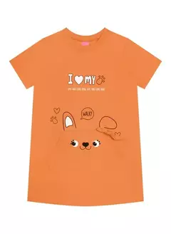 Vestido em meia malha 100% algodão dogs - Tindolelê