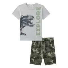 Conjunto de camiseta com bermuda Dino na internet