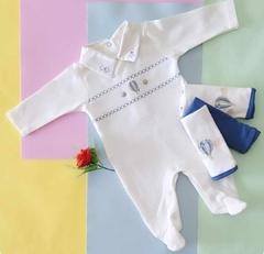 Macacão de bebê bordado balão em malha tricot - comprar online