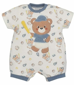 Macacão de bebê em suedine ursinhos de baseball - comprar online