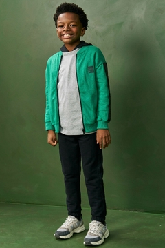 Conjunto de jaqueta e calça jogger em moletom flamê e moletom sem pelúcia na internet