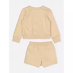 Conjunto capuccino com mangas de pelo