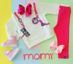 Conjunto casaco estampa de mochila com legging - comprar online