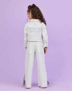 Jaqueta em sarja bordada off white - Tindolelê
