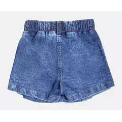 Shorts saia jeans com pregas