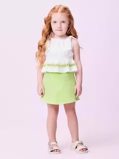 Conjunto Verde com Detalhe de Sianinha e alças ajustáveis - Tindolelê