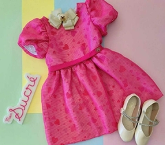 Vestido de organza com corações rosa - comprar online