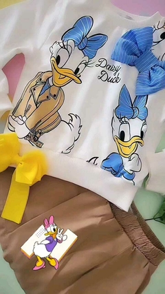 Short saia de sarja com pregas