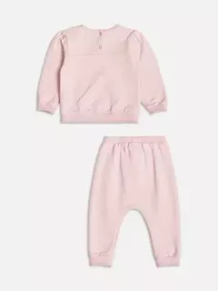 Conjunto rosa de casaco e calça coelhinho - loja online