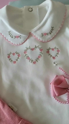 Conjunto de bebê de calça com body bordado - comprar online
