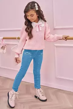 Calça skinny em jeans com elastano