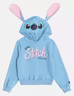 Casaco Stitch Capuz e Orelhas 3D - Tindolelê