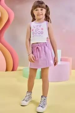 Conjunto de Blusa Boxy em Ribana Fancy e Short Saia em Moletom sem Pelúcia na internet