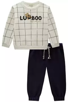Conjunto de blusão em moletom 3 cabos com pelúcia e calça jogger em moletom com pelúcia - comprar online