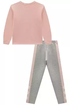 Conjunto de blusão em moletom com pelúcia e calça legging em Fly Tech - loja online