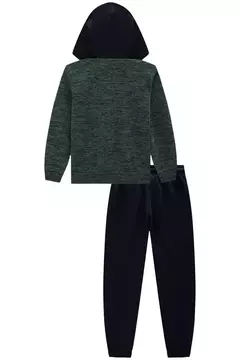 Conjunto de blusão em ribana e moletom sem pelúcia e calça jogger em moletom sem pelúcia - loja online