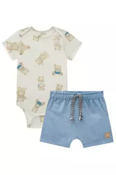 Conjunto de Body em Malha Power e Bermuda em Eco Stretch com Elastano - comprar online