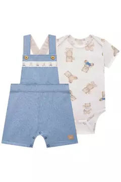 Conjunto de Body em Malha Power e Jardineira em Tecido Eco Stretch em com Elastano - comprar online