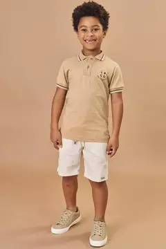 Conjunto de Camisa polo em meia malha e bermuda em sarja onix stretch com elastano na internet