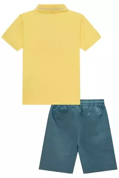 Conjunto de Camisa Polo em Piquet e Bermuda em Sarja Melange com Elastano Super Power