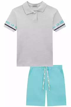 Conjunto de camisa polo em suedine e bermuda em sarja daryl na internet