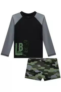 Conjunto de Camiseta e Sunga em Malha UV Dry com Proteção UV 50+ - Tindolelê
