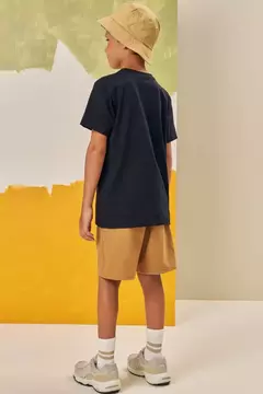 Conjunto de Camiseta em Meia Malha e Bermuda em Cotton Jeans com Elastano - comprar online