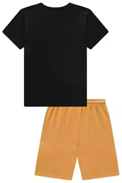 Conjunto de Camiseta em Meia Malha e Bermuda em Cotton Jeans com Elastano - loja online