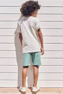 Conjunto de Camiseta em Meia Malha e Bermuda em Cotton Jeans com Elastano na internet