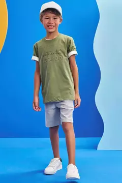 Conjunto de Camiseta em Meia Malha e Bermuda em Linho Santorine com Elastano - comprar online
