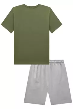 Conjunto de Camiseta em Meia Malha e Bermuda em Linho Santorine com Elastano - loja online
