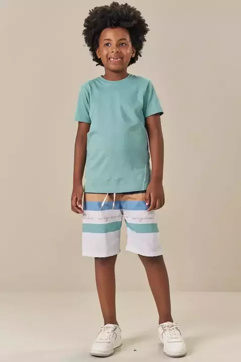 Conjunto de Camiseta em Meia Malha e Bermuda em Nylon Ergonomic com Elastano - comprar online