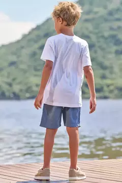 Conjunto de Camiseta em Meia Malha e Bermuda em Sarja Melange com Elastano Super Power - comprar online