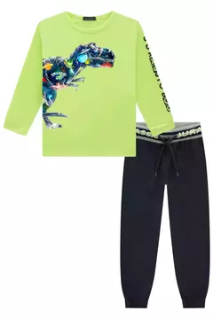 Conjunto de camiseta meia estação e calça jogger - Tindolelê