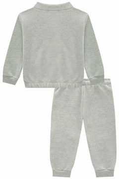 Conjunto de jaqueta e calça jogger em moletom 3 cabos sem pelúcia - loja online