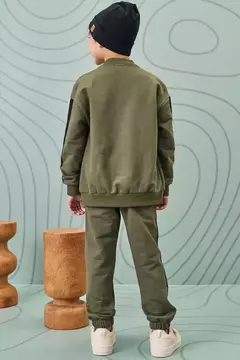 Conjunto de Jaqueta e calça jogger em moletom sem pelúcia - comprar online