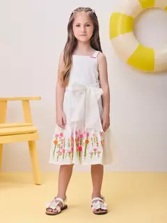 Vestido com Bordado Flores