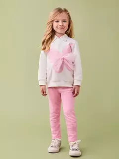 Conjunto de moletom com laço de tule e strass - comprar online