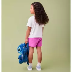 Conjunto de blusa estampada Stitch com short saia roxo na internet