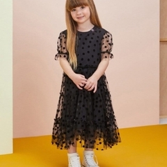 Vestido poá flocado